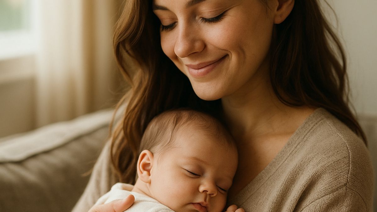madre abrazando a su bebé en el postparto